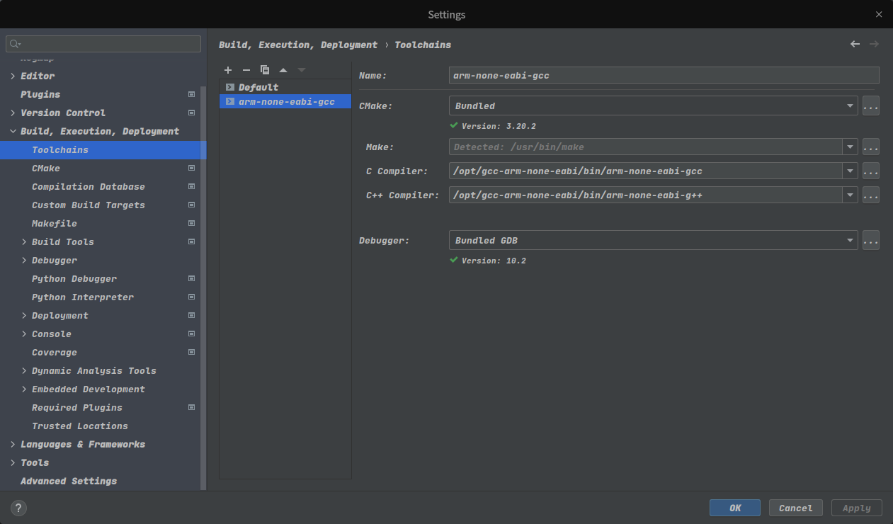 arm-none-eabi的配置