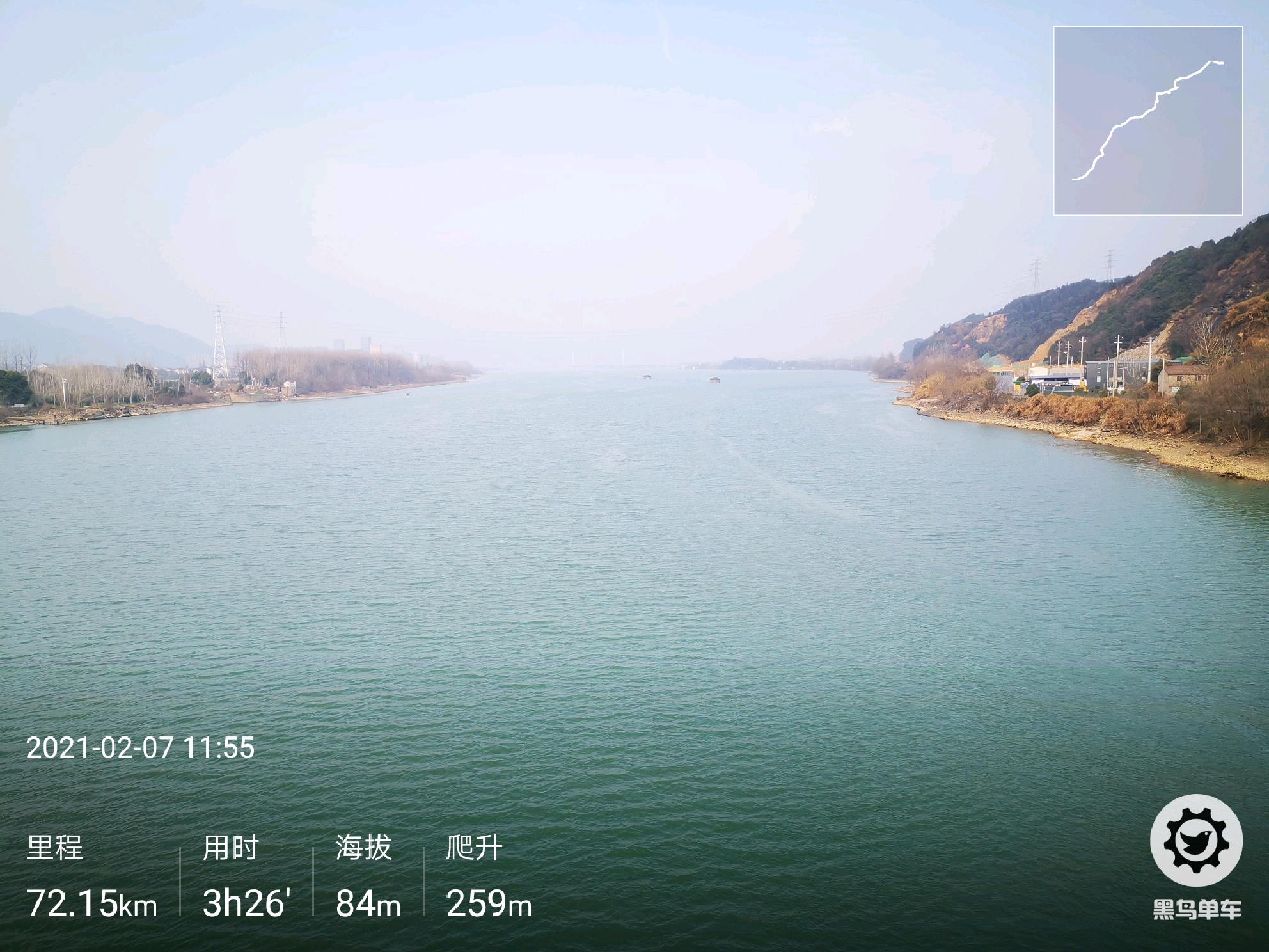 中埠大桥上观望富春江