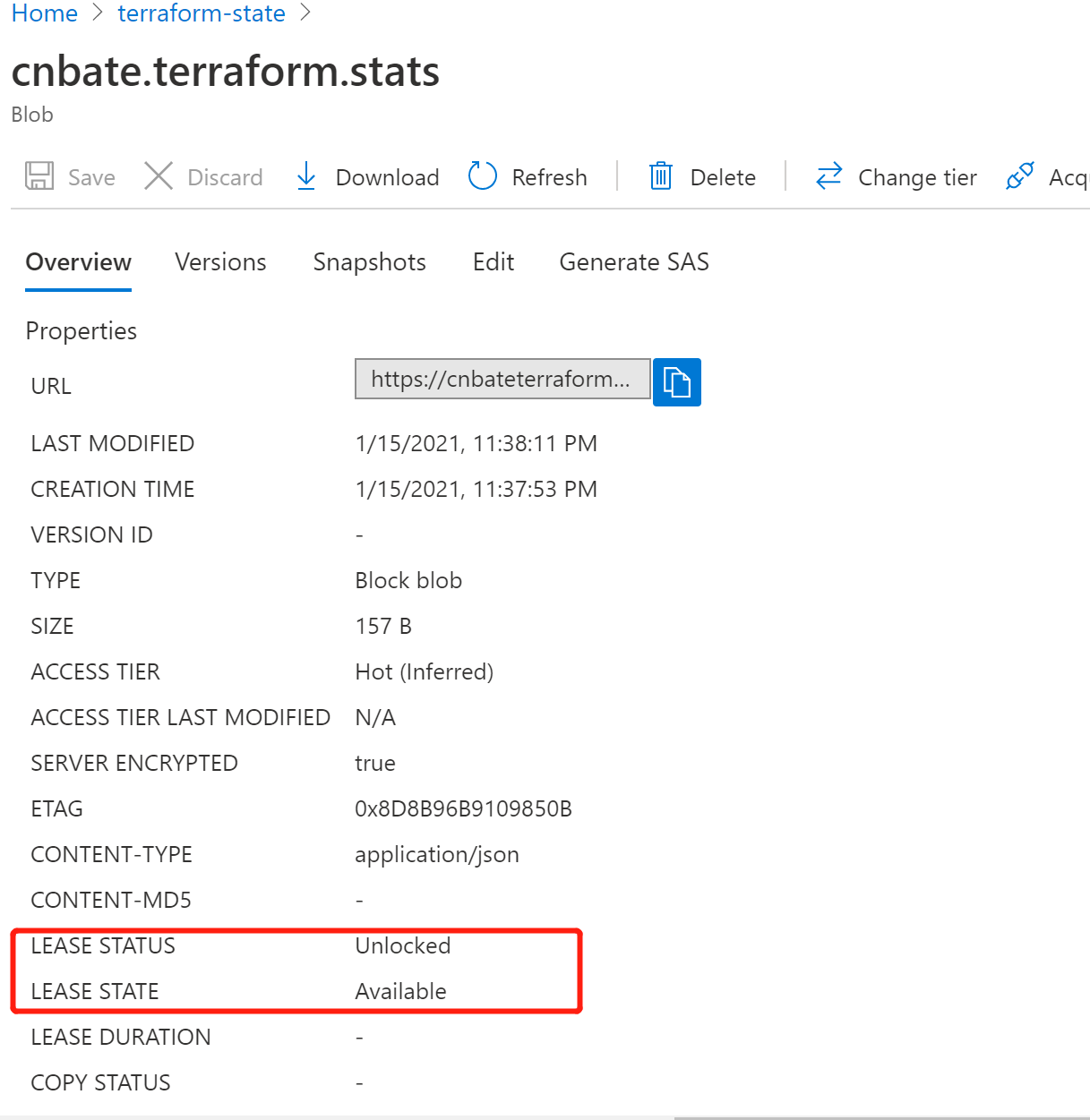 Azure Terraform（四）状态文件存储