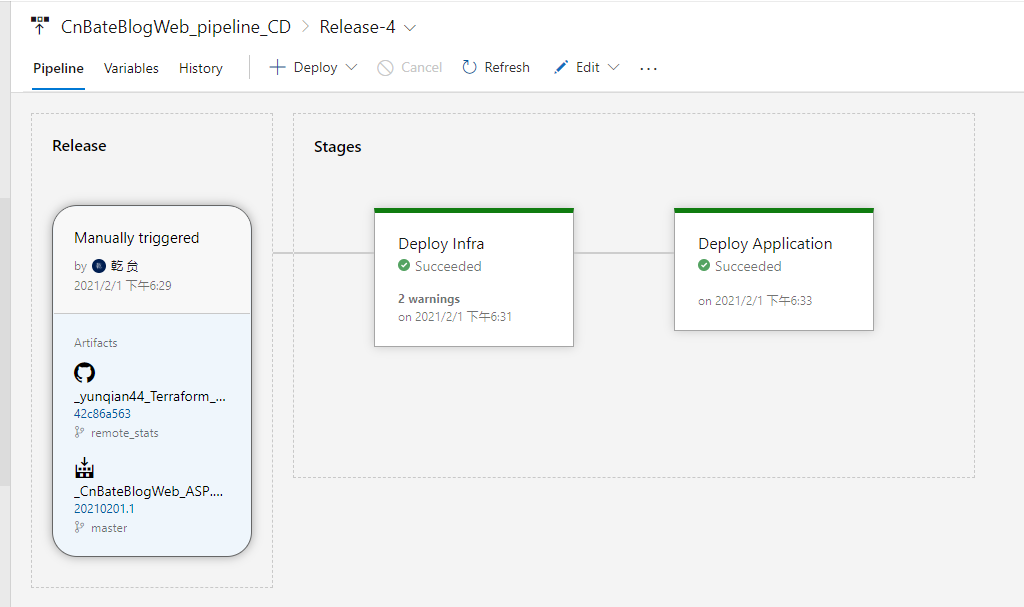 Azure Terraform（八）利用Azure DevOps 实现Infra资源和.NET CORE Web 应用程序的持续集成、持续部署