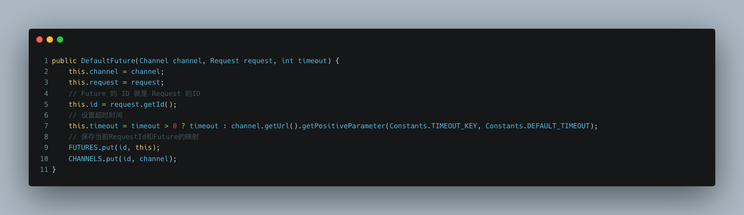 DefaultFuture 构造函数