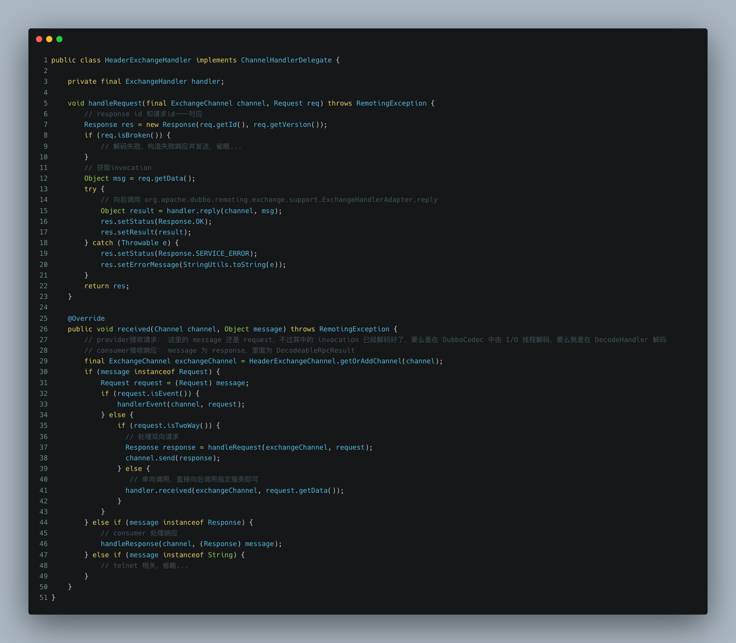 HeaderExchangeHandler