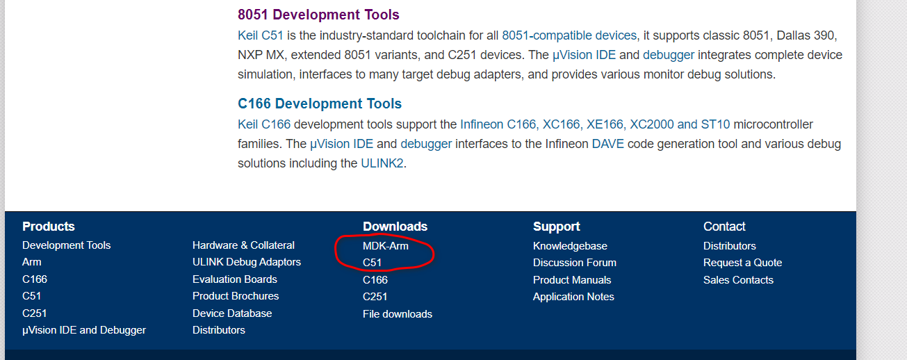 分别进入c51和mdkarm下载页面