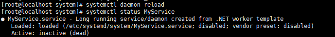 systemctl status MyService