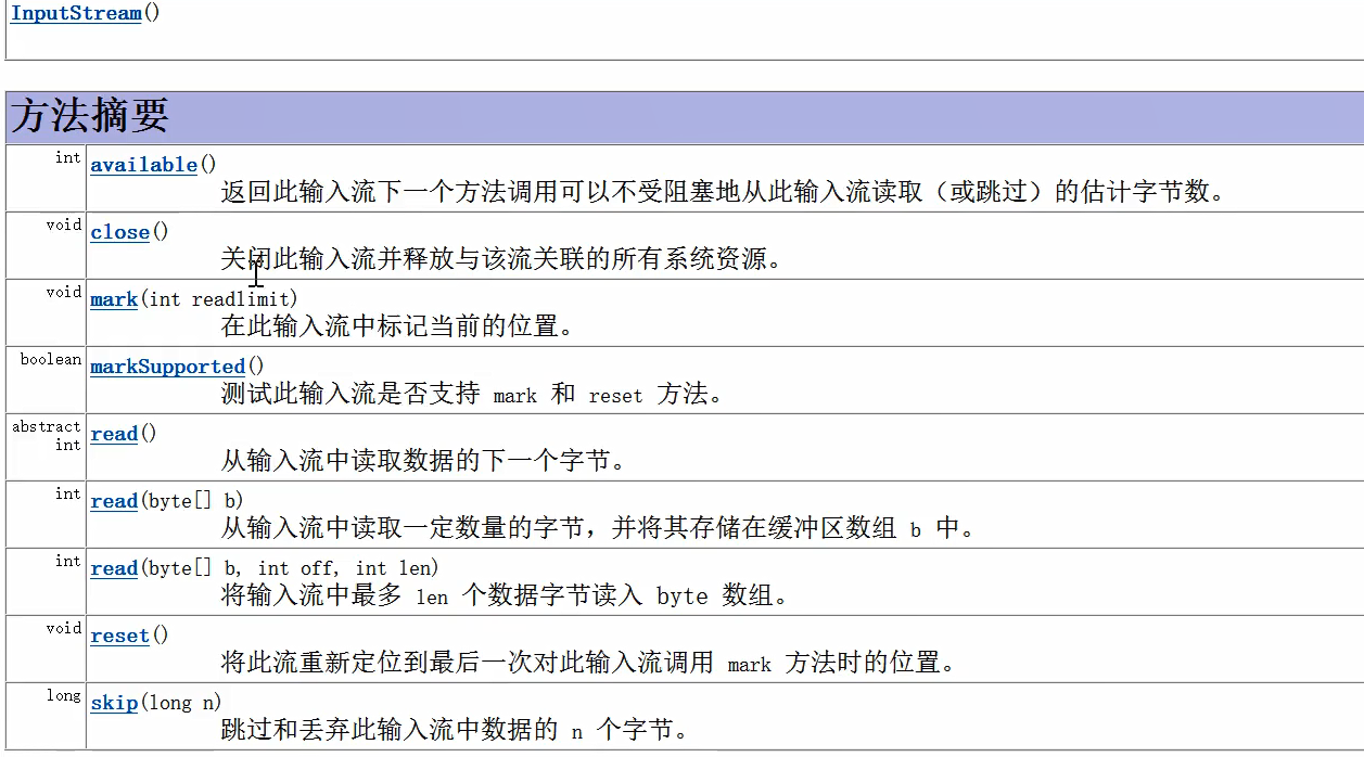 字节输入流的常用方法