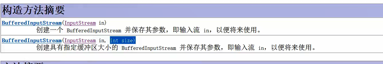 字节缓冲输入流的构造方法