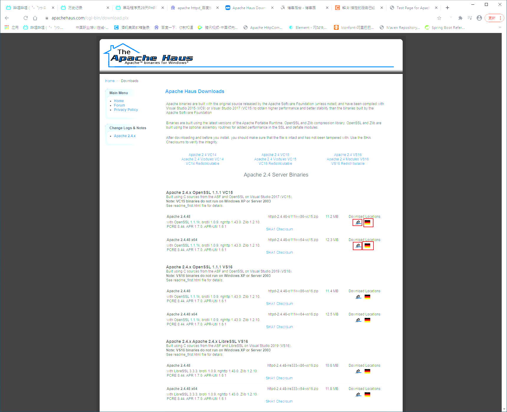 Win10 apache httpd 