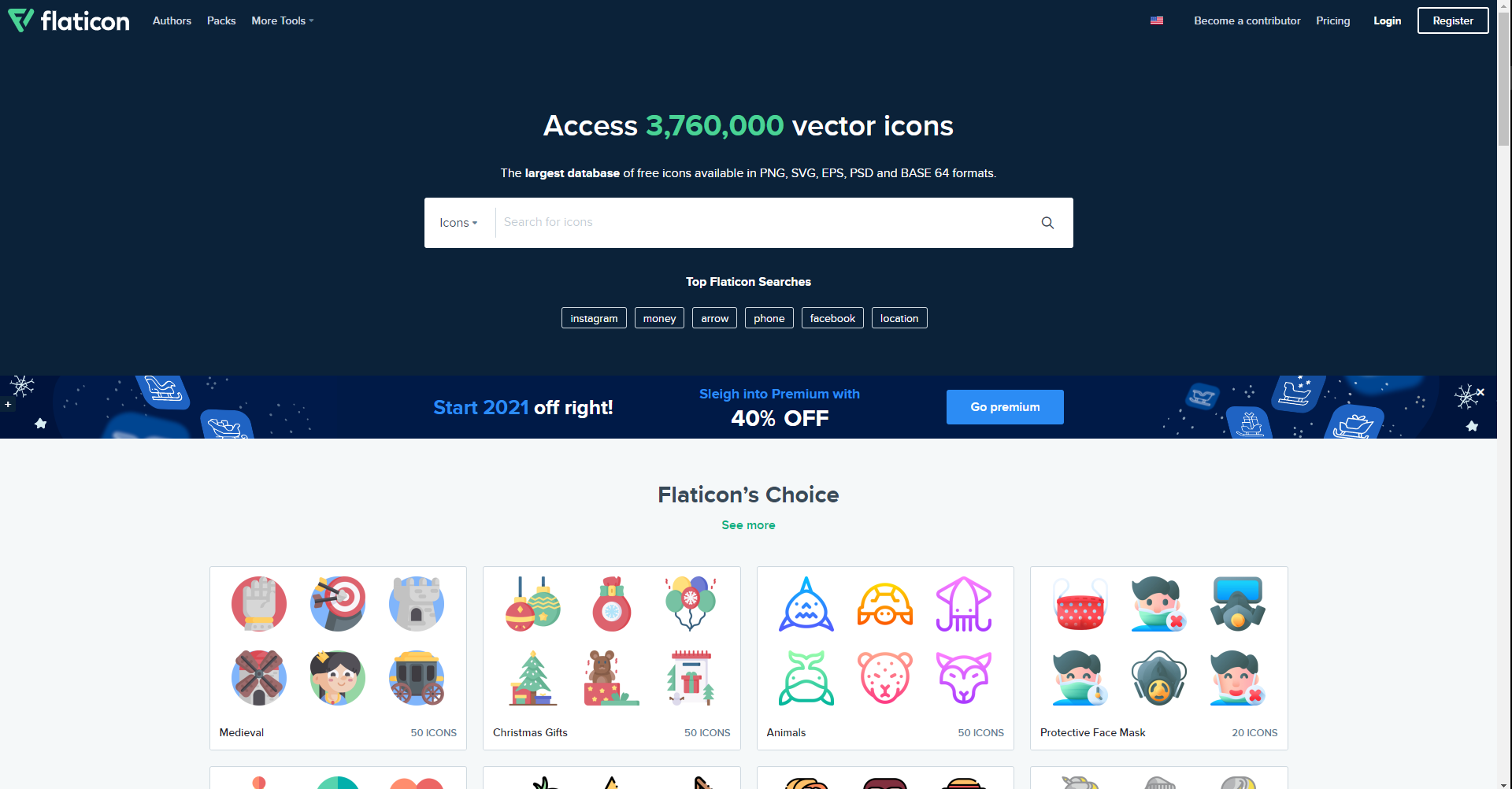  FlatIcon拥有超过961,000个免费矢量图标，被称为网络上最大的免费矢量图标数据库之一。 它的数据库中包含PNG，SVG，EPS，PSD和BASE 64格式的免费图标，因此无论您正在寻找什么类型的矢量图标，您都可以在这里找到需要的资源，包括其中一些最受欢迎的各种风格的免费社交媒体图标套装。