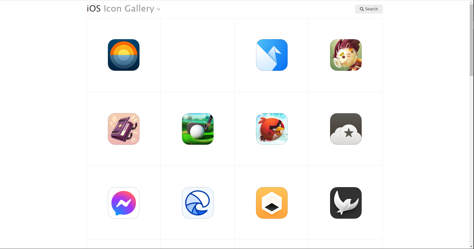 网站收录了苹果客户端的所有ios产品图标，此网站虽然不是icon的资源网站，但是可以为设计师在设计ios app时提供良好的设计灵感和素材来源。