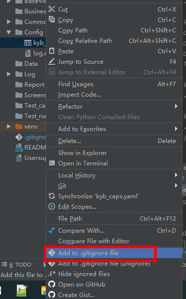 Pycharm убрать файл из git