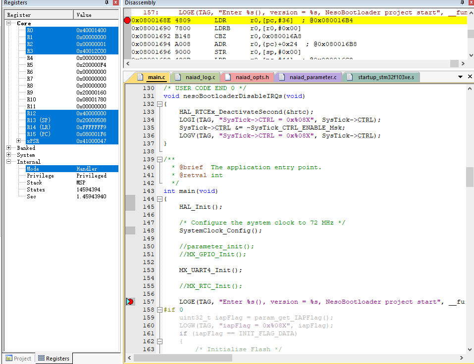 设置后可打断点