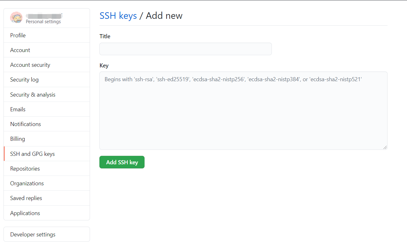 新增SSH key