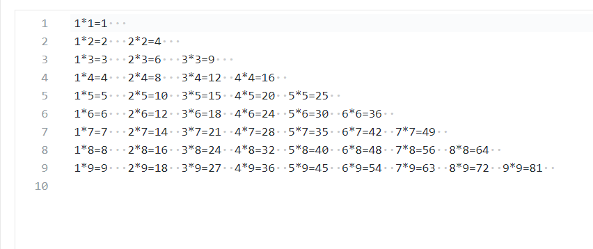 9輸入6,則輸出6*6的乘法表6輸入4,則輸出4*4的乘法表4輸入數據輸出