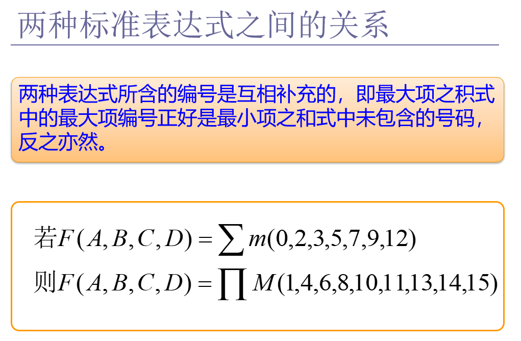 两种标准表达式之间的关系