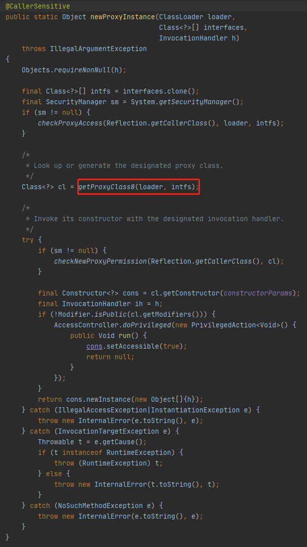 newProxyInstance方法