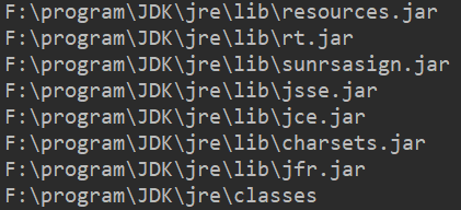 Bootstrap ClassLoader加载的类