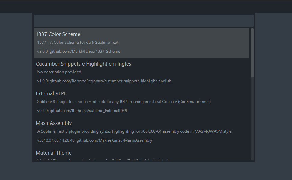 已安装的插件及其版本