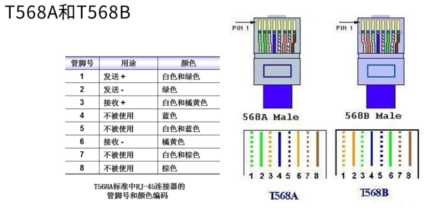 rj45接口b类线序图片