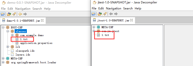 普通jar结构和SpringBoot jar结构
