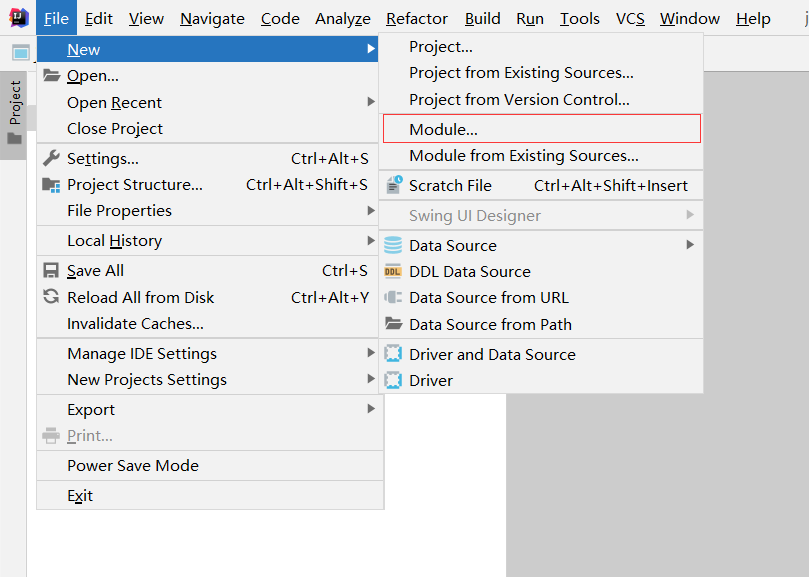 File->New->Module...