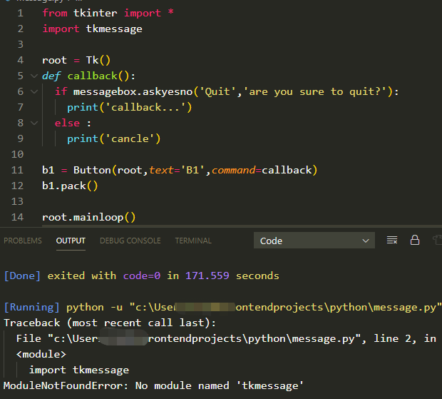 Python Vscode Tkmessagebox Sea 