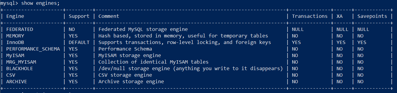 MySQL8.0 引擎