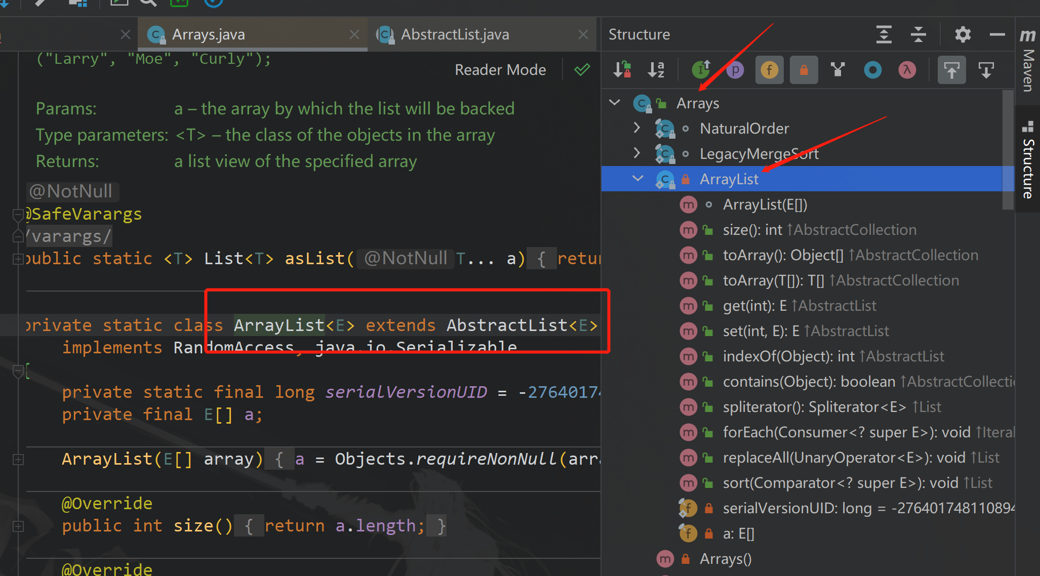 Arrays内部类ArrayList