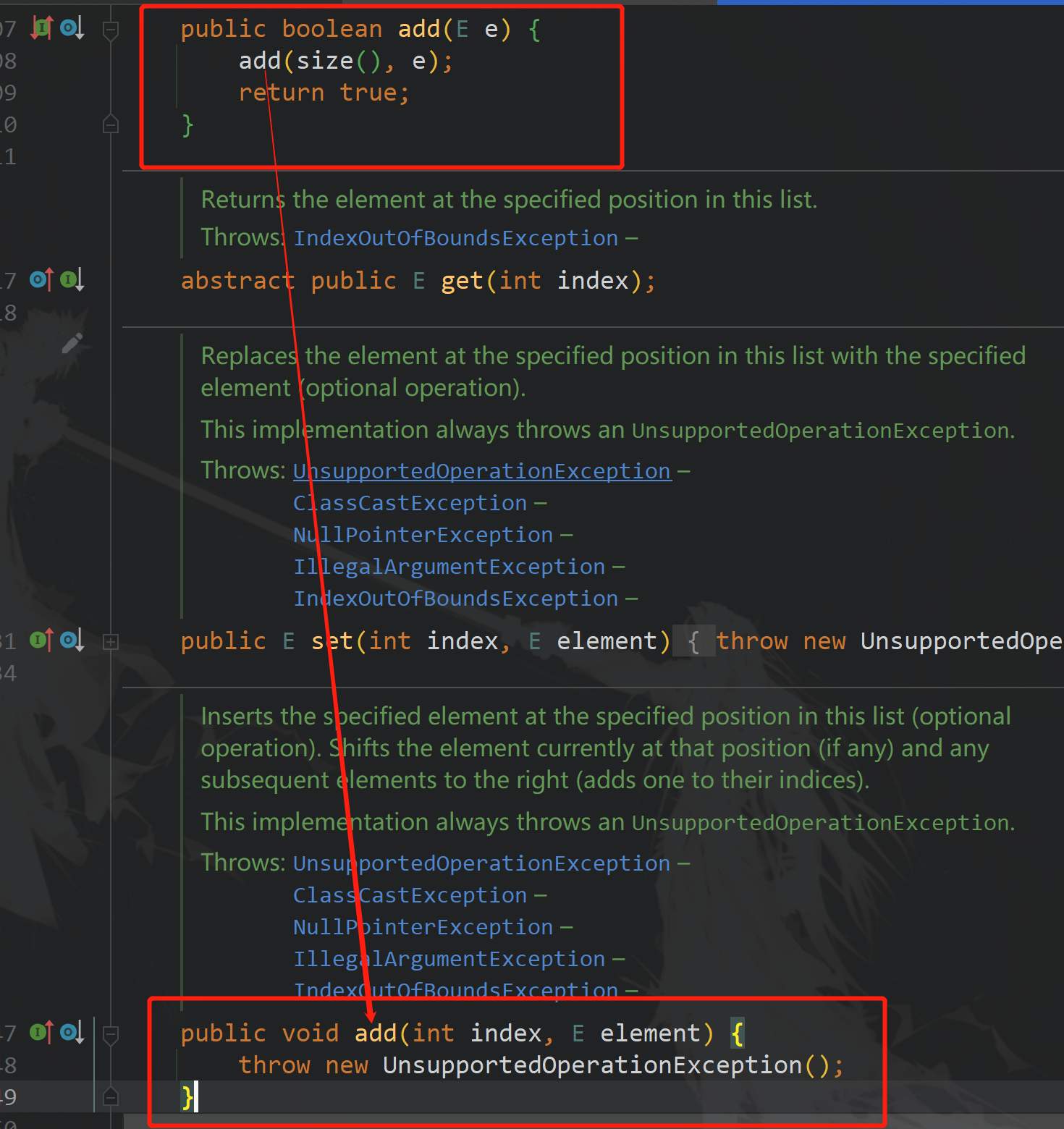 AbstractList的add方法