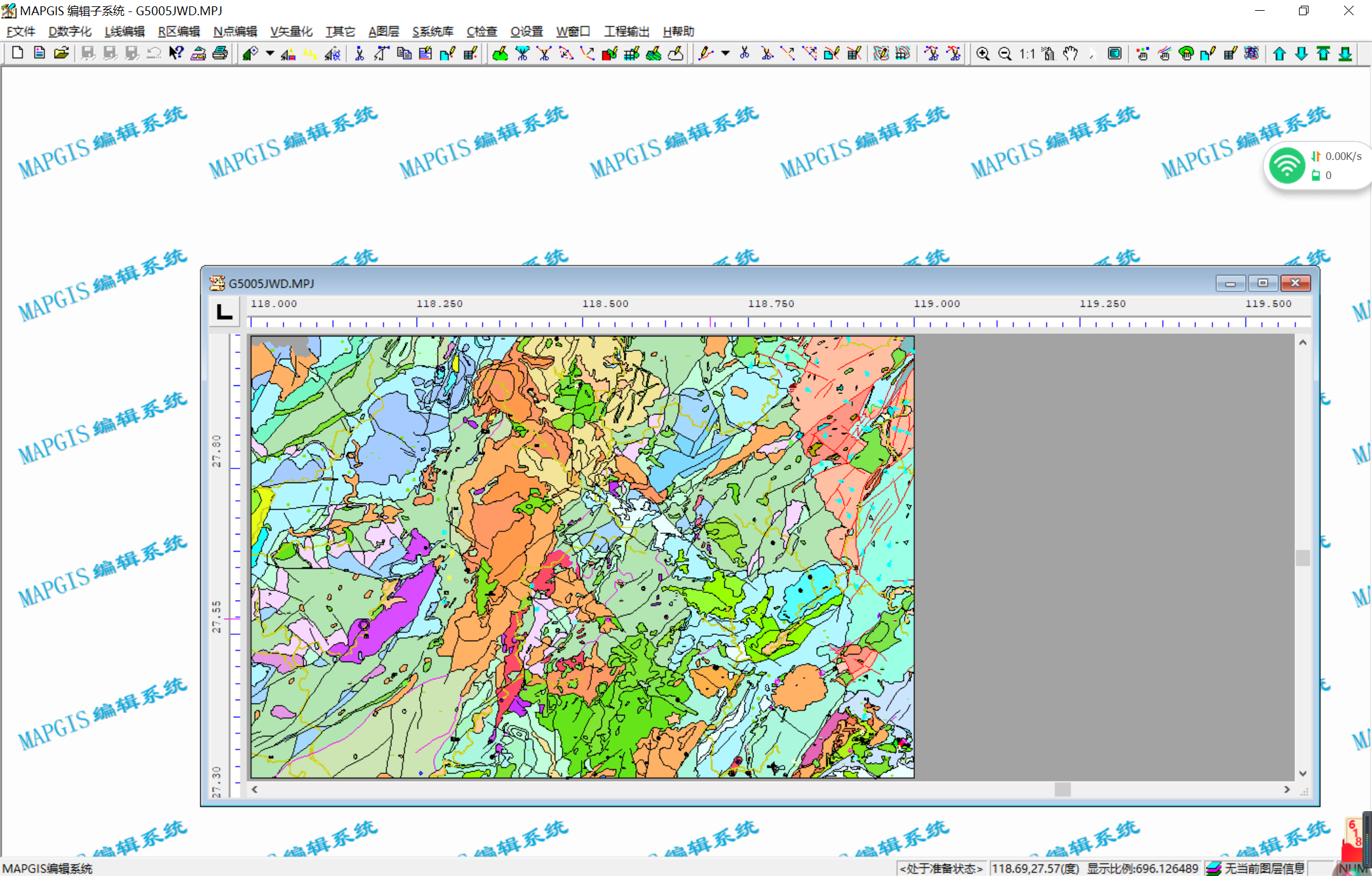 将20w地质图通过mapgis输出