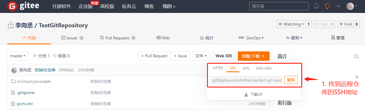 克隆远程仓库到本地1