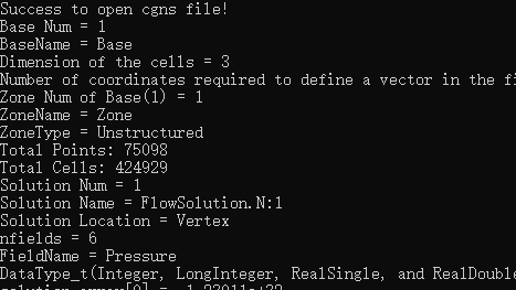 CGNS接口API读取CGNS格式文件