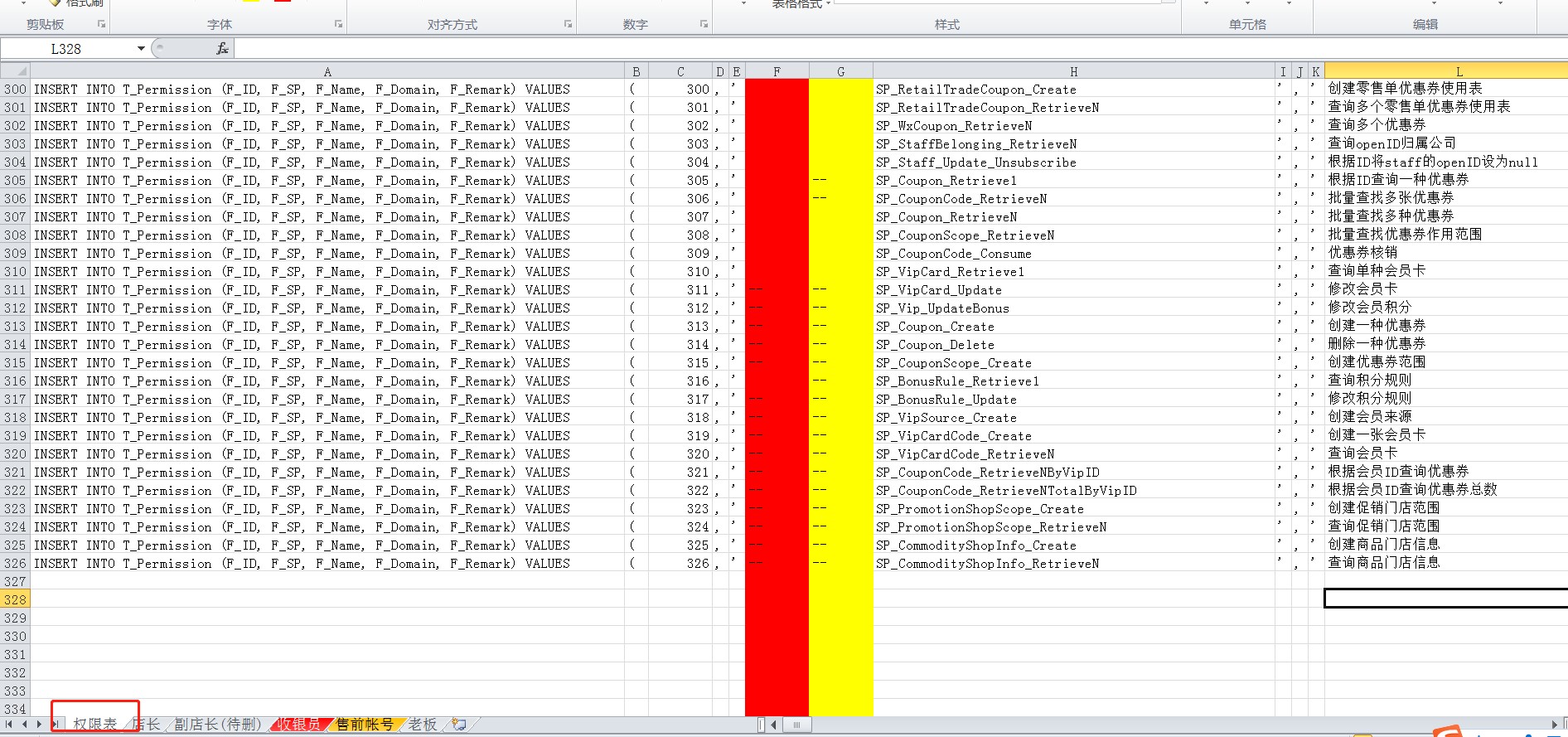 管理角色的excel表2