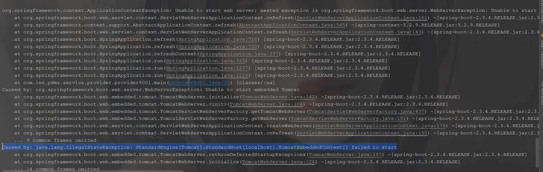 Java Lang Illegalstateexception Standardengine Tomcat Standardhost Localhost