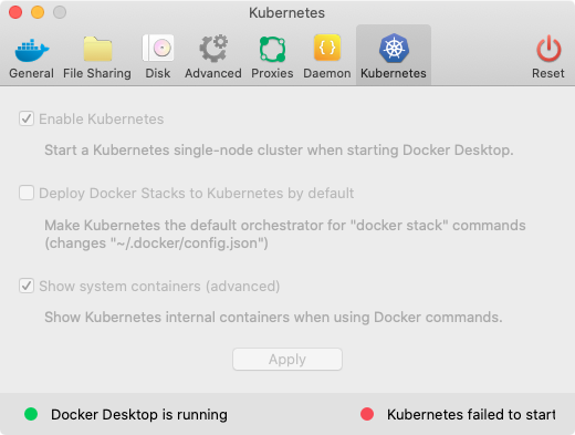 docker for mac kubernetes failed to start