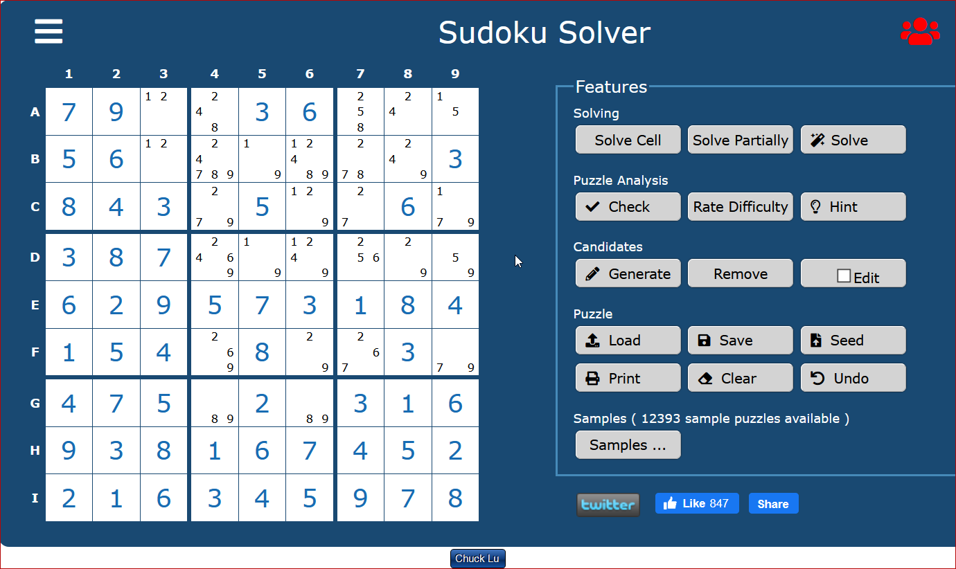 X Wing 数独sudoku Chucklu 博客园