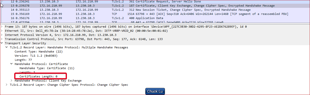 wireshark encrypted alert