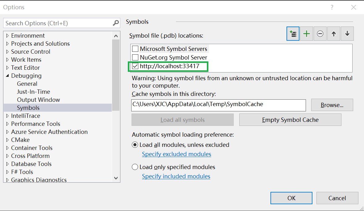 dotpeek vs config symbol server addr