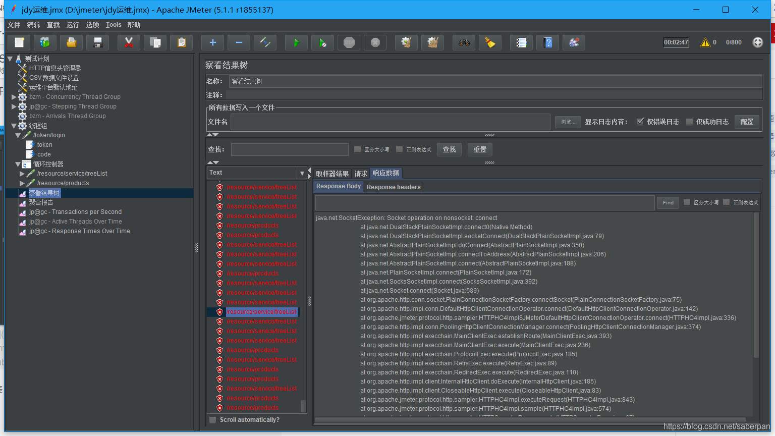 jmeter java .SocketException Socket closed