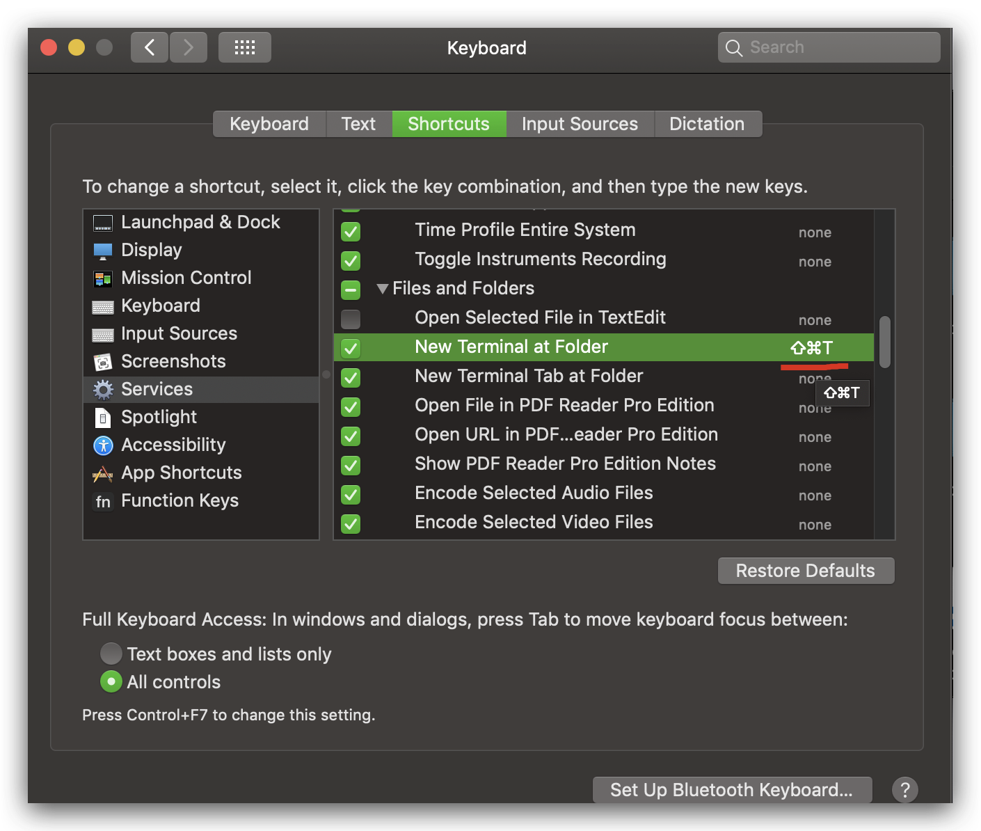 open terminal in finder