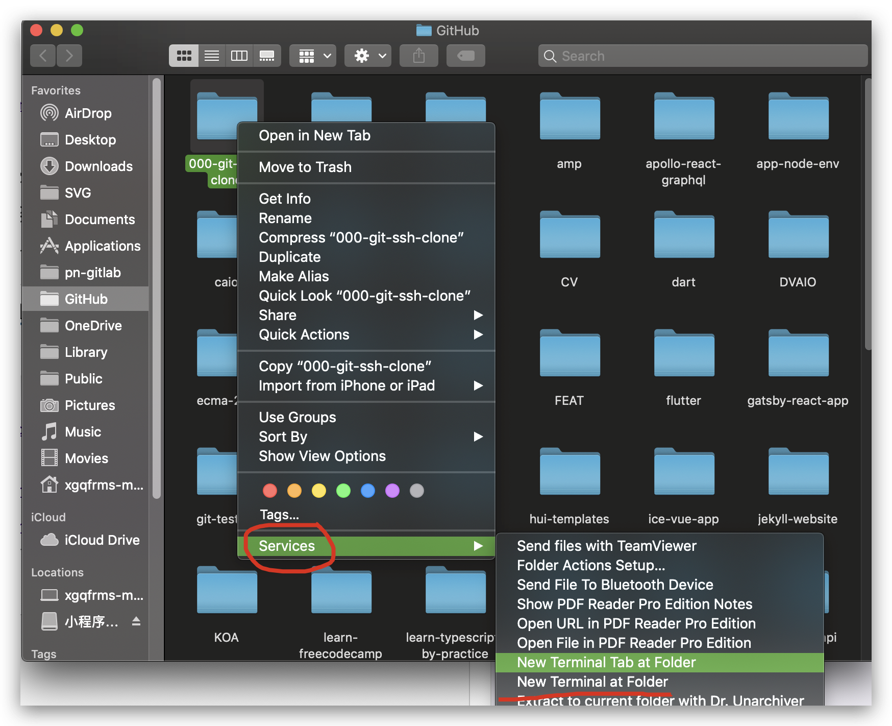 open terminal in finder mac