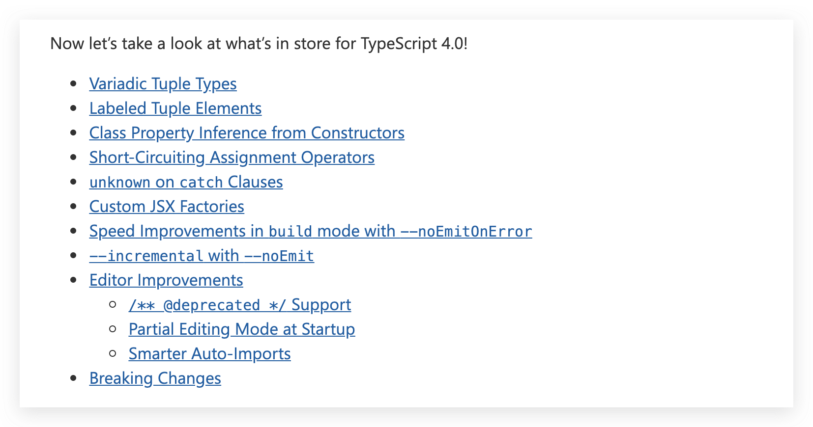 Announcing TypeScript 4.0 - TypeScript