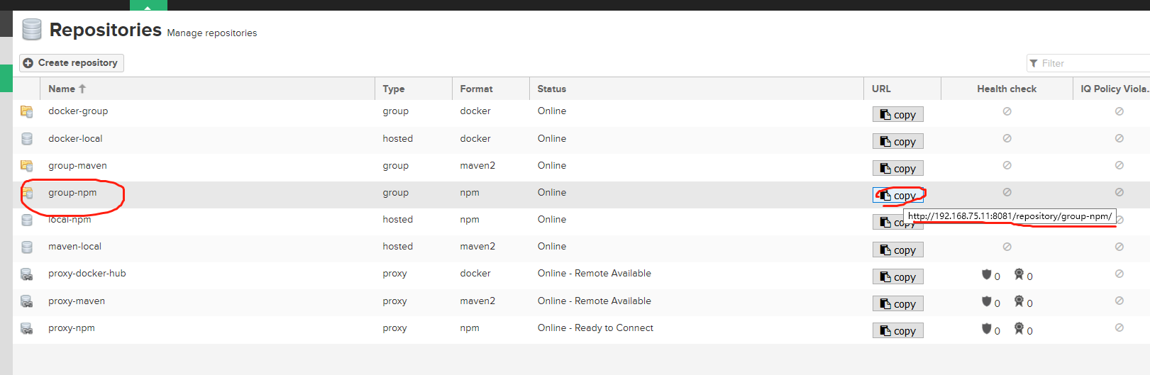 npm config set registry