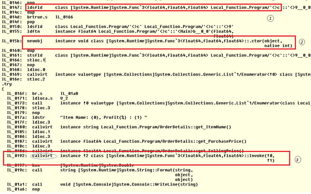 Dotnet的局部函数和委托的对比 