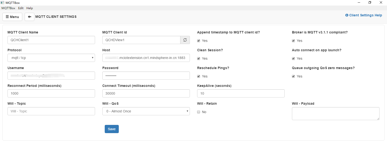 使用MQTTBox连接MindSphere IoT Extention第1张