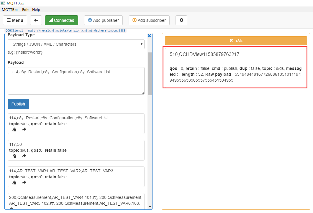 使用MQTTBox连接MindSphere IoT Extention第21张