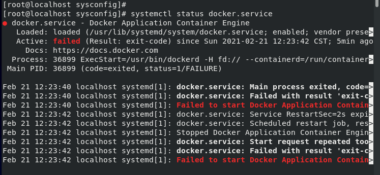 使用systemctl start docker启动失败第1张