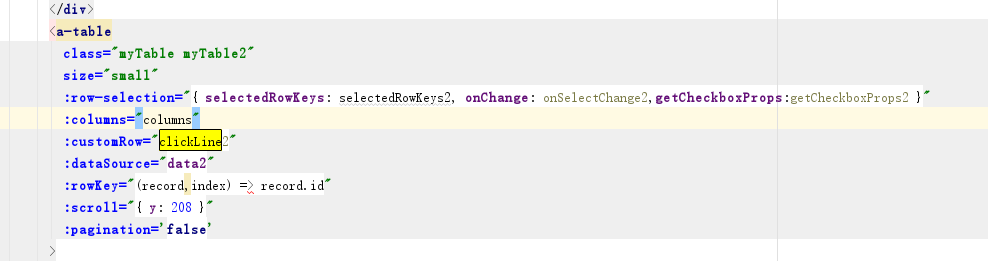 Ant design vue table 单击行选中 勾选checkbox第1张