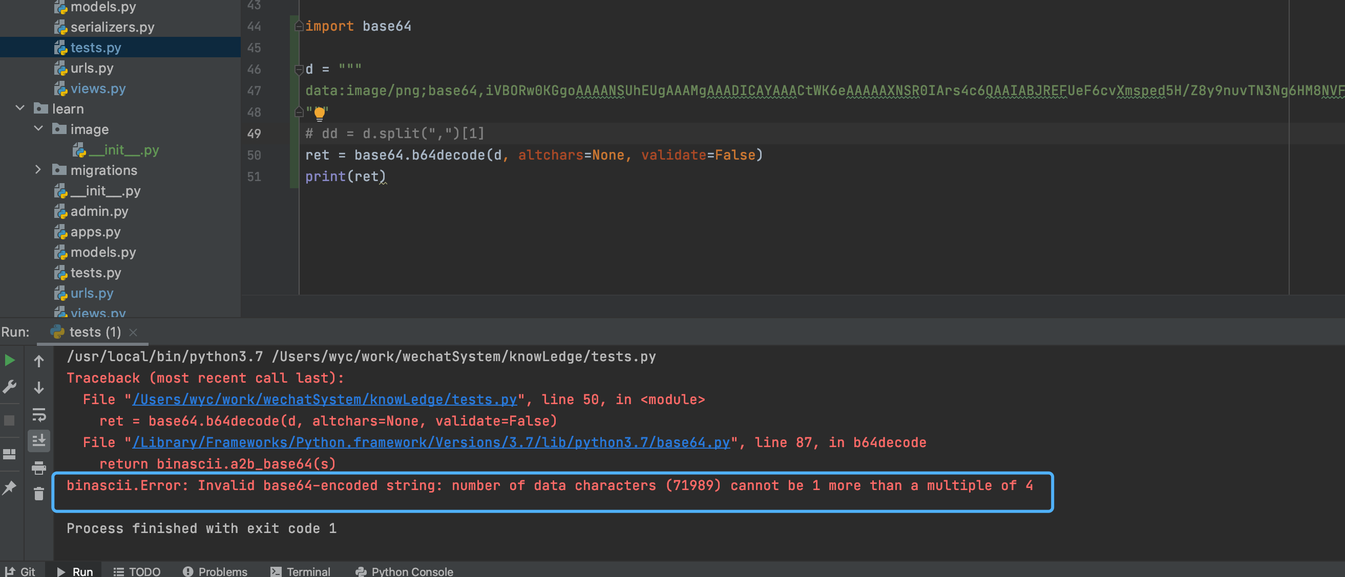 Base64 String Illegal Characters