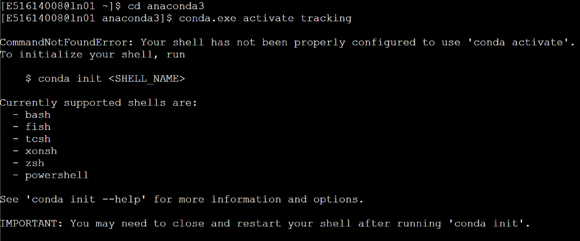 Anaconda使用conda activate激活环境出错：CommandNotFoundError: Your shell has not been properly configured to use 'conda activate'....第1张